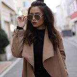 Modern Metal Crossbar Mirrored Lens Flat Front Sunglasses A145 from zeroUV
