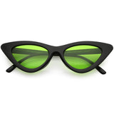 Women's Retro Flat Angle Colored Lens Black Frame Sunglasses C511 from zeroUV