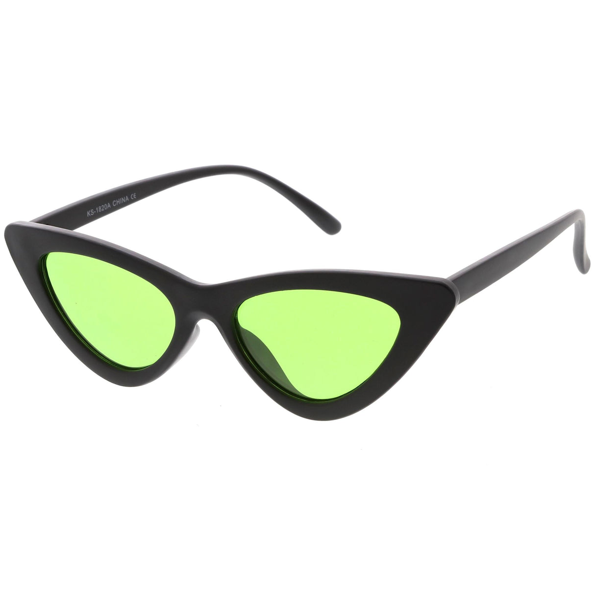 Women's Retro Flat Angle Colored Lens Black Frame Sunglasses C511 from zeroUV
