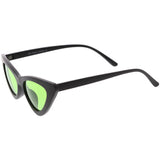 Women's Retro Flat Angle Colored Lens Black Frame Sunglasses C511 from zeroUV