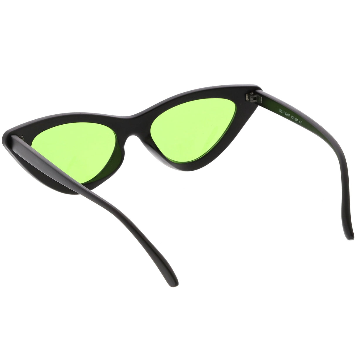 Women's Retro Flat Angle Colored Lens Black Frame Sunglasses C511 from zeroUV