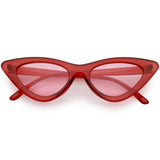 Women's Retro 1990's Narrow Flat Color Tone Lens Cat Eye Sunglasses C524 from zeroUV