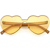Women's Heart Shape Color Tone Monoblock Sunglasses C578 from zeroUV
