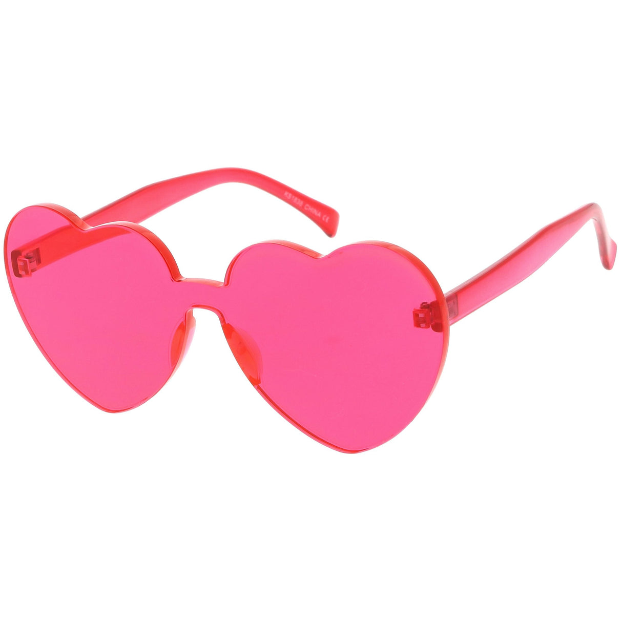 Women's Heart Shape Color Tone Monoblock Sunglasses C578 from zeroUV