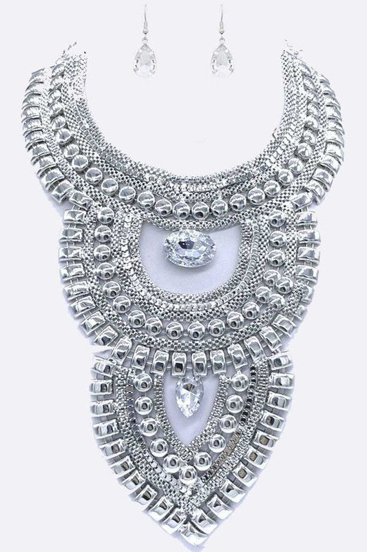 Bib Chain Crystal Statement Necklace Set from My Pampered Life Seattle