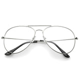 Retro Full Metal Aviator Sunglasses With Clear Lenses Glasses 9591 from zeroUV