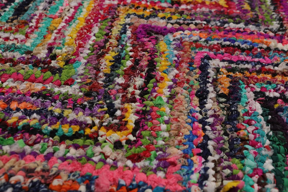 Pink 5x8 Hand Tufted Handmade Zig-Zag Medley Cotton Boho Modern Oriental Area Rug from Oriental Rug Of Houston