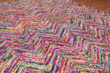 Pink 5x8 Hand Tufted Handmade Zig-Zag Medley Cotton Boho Modern Oriental Area Rug from Oriental Rug Of Houston