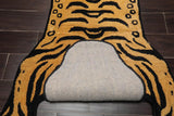 Oriental Area Rug 3x5 Gold Tiger Handmade 100% Wool Novelty/Animal from Oriental Rug Of Houston