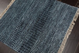 Blue Hand Knotted Tibetan Modern Wool and Bamboo Silk Oriental Area Rug from Oriental Rug Of Houston