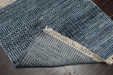 Blue Hand Knotted Tibetan Modern Wool and Bamboo Silk Oriental Area Rug from Oriental Rug Of Houston