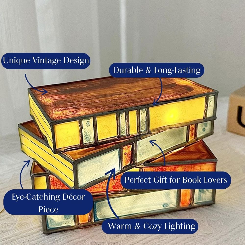 Stained Glass Books Lamp from Moderny