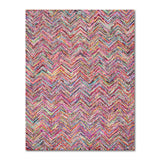 Pink 5x8 Hand Tufted Handmade Zig-Zag Medley Cotton Boho Modern Oriental Area Rug from Oriental Rug Of Houston