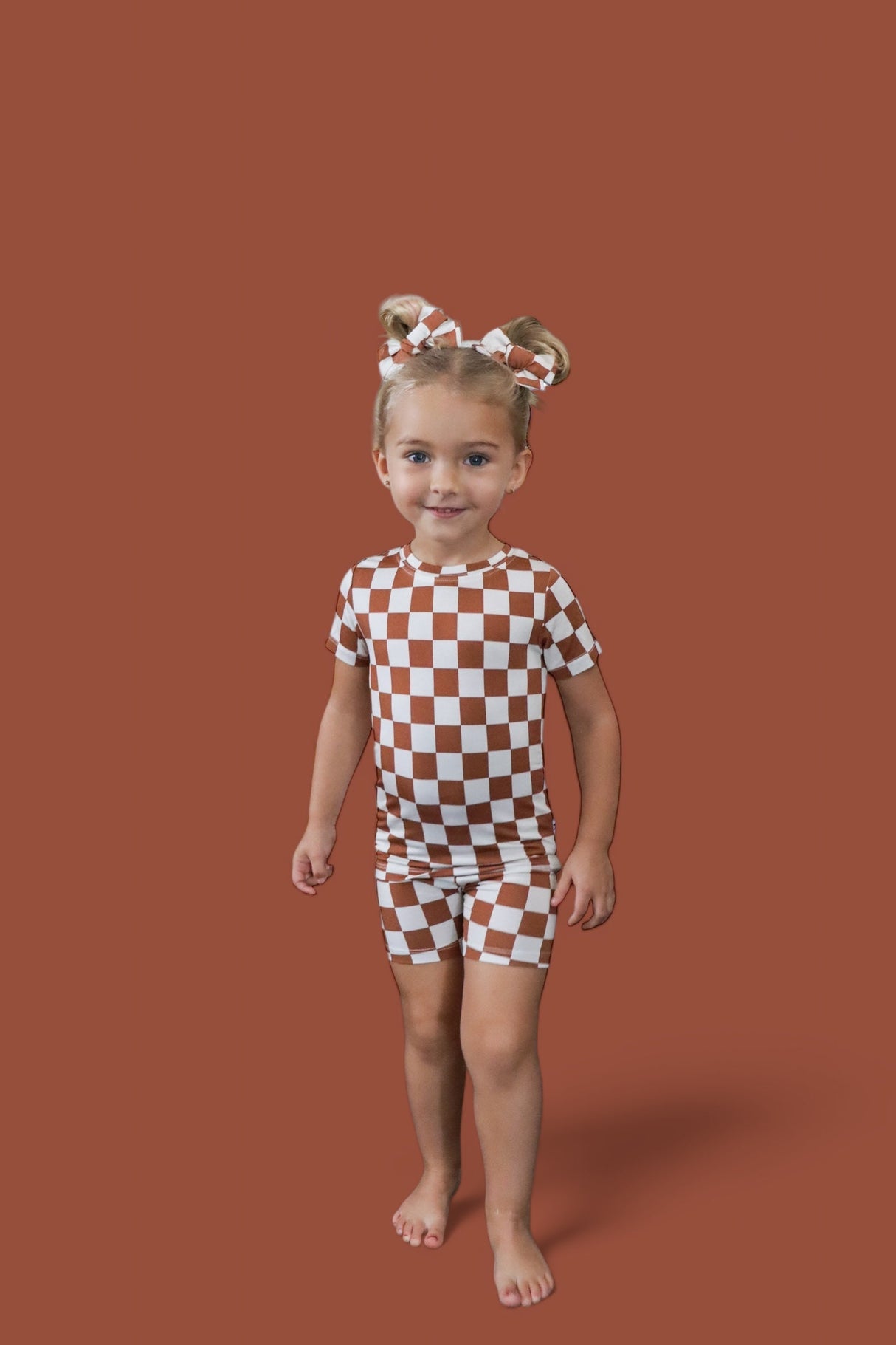COPPER CHECKERS DREAM SHORT SET from DREAM BIG LITTLE CO