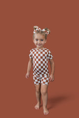 COPPER CHECKERS DREAM SHORT SET from DREAM BIG LITTLE CO