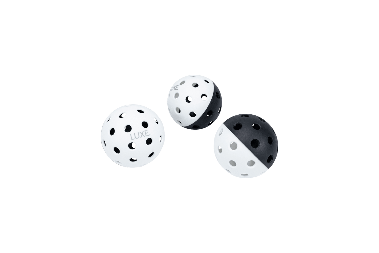 Black & White Pickleballs - Pack of 3 from LUXE Pickleball