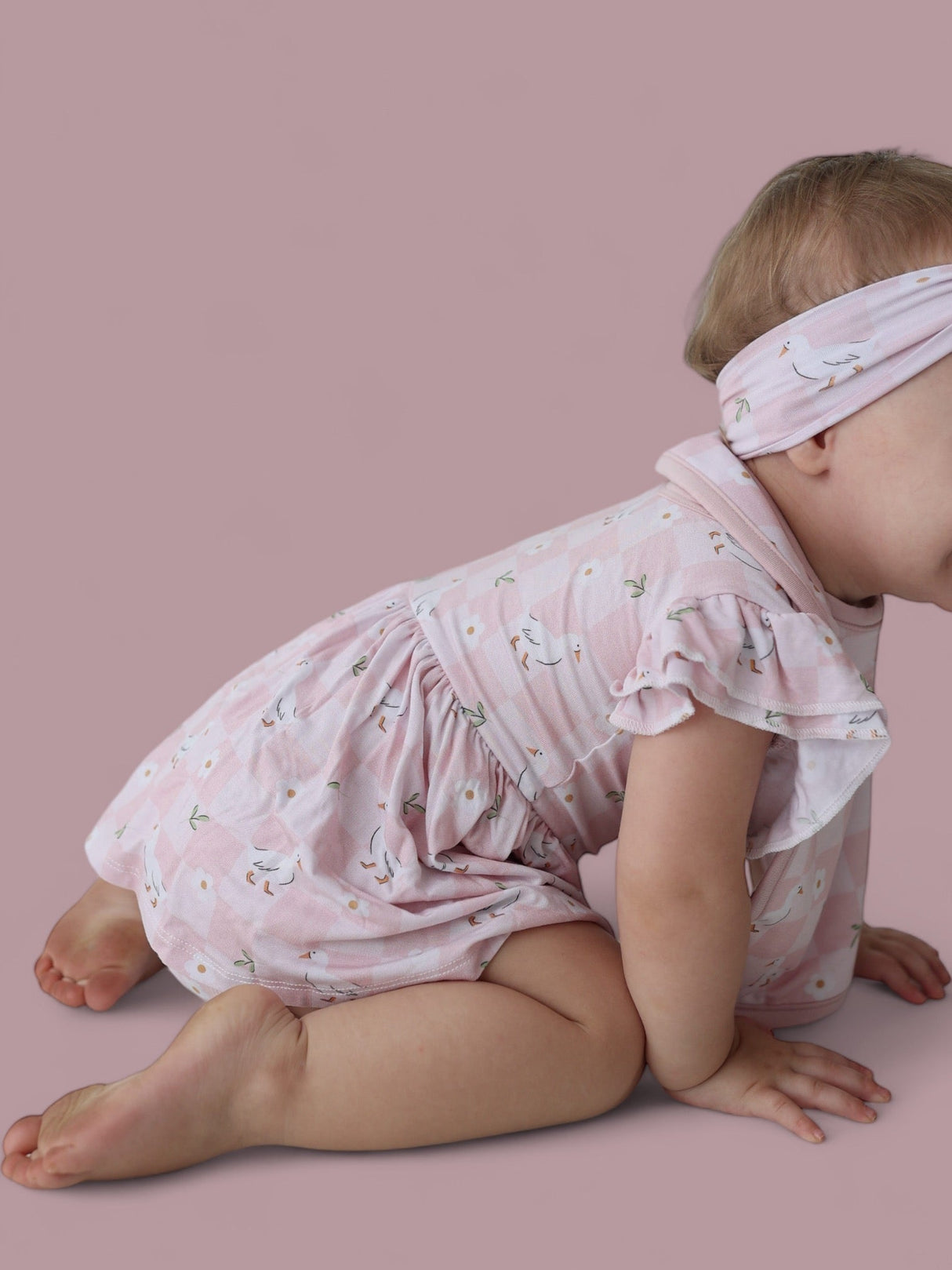 EXCLUSIVE DUCKS AND DAISIES DREAM CAP SLEEVE BODYSUIT DRESS from DREAM BIG LITTLE CO