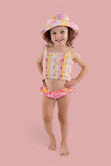 SUMMER SUNSET CHECKERS DREAM SMOCKED TANKINI TWO PIECE SWIM SUIT from DREAM BIG LITTLE CO