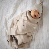 Luxury Cotton Deer Knit Swaddle Baby Blanket from Bleu La La