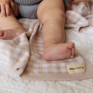 Checkered Knit Baby Blanket from Bleu La La