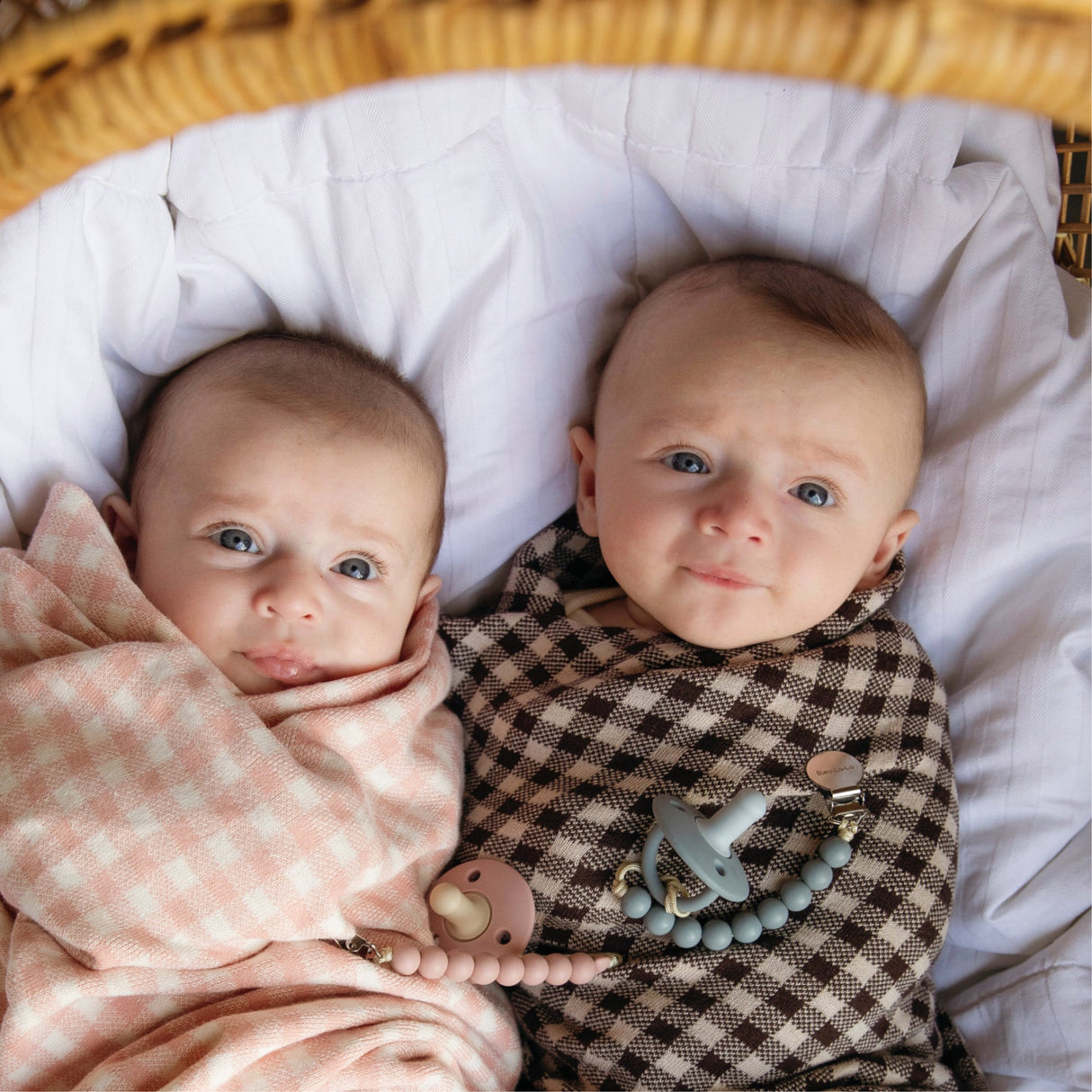 Checkered Knit Baby Blanket from Bleu La La