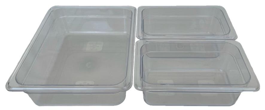 REVO MIX Pan Set | Polycarbonate 2.5" deep | One 1/2 Size and Two 1/4 size food pans From REVO COOLERS, LLC