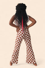 COPPER CHECKERS DREAM SMOCKED FLARE SET from DREAM BIG LITTLE CO