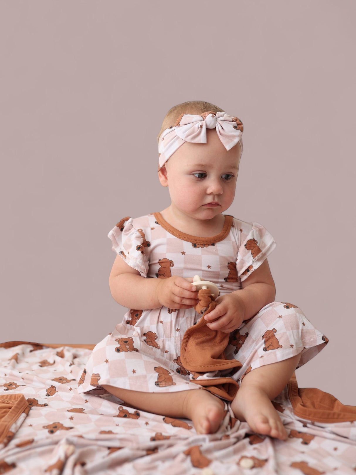 COZY BEAR DREAM CAP SLEEVE BODYSUIT DRESS from DREAM BIG LITTLE CO