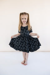 MIDNIGHT SMILES DREAM RUFFLE DRESS from DREAM BIG LITTLE CO
