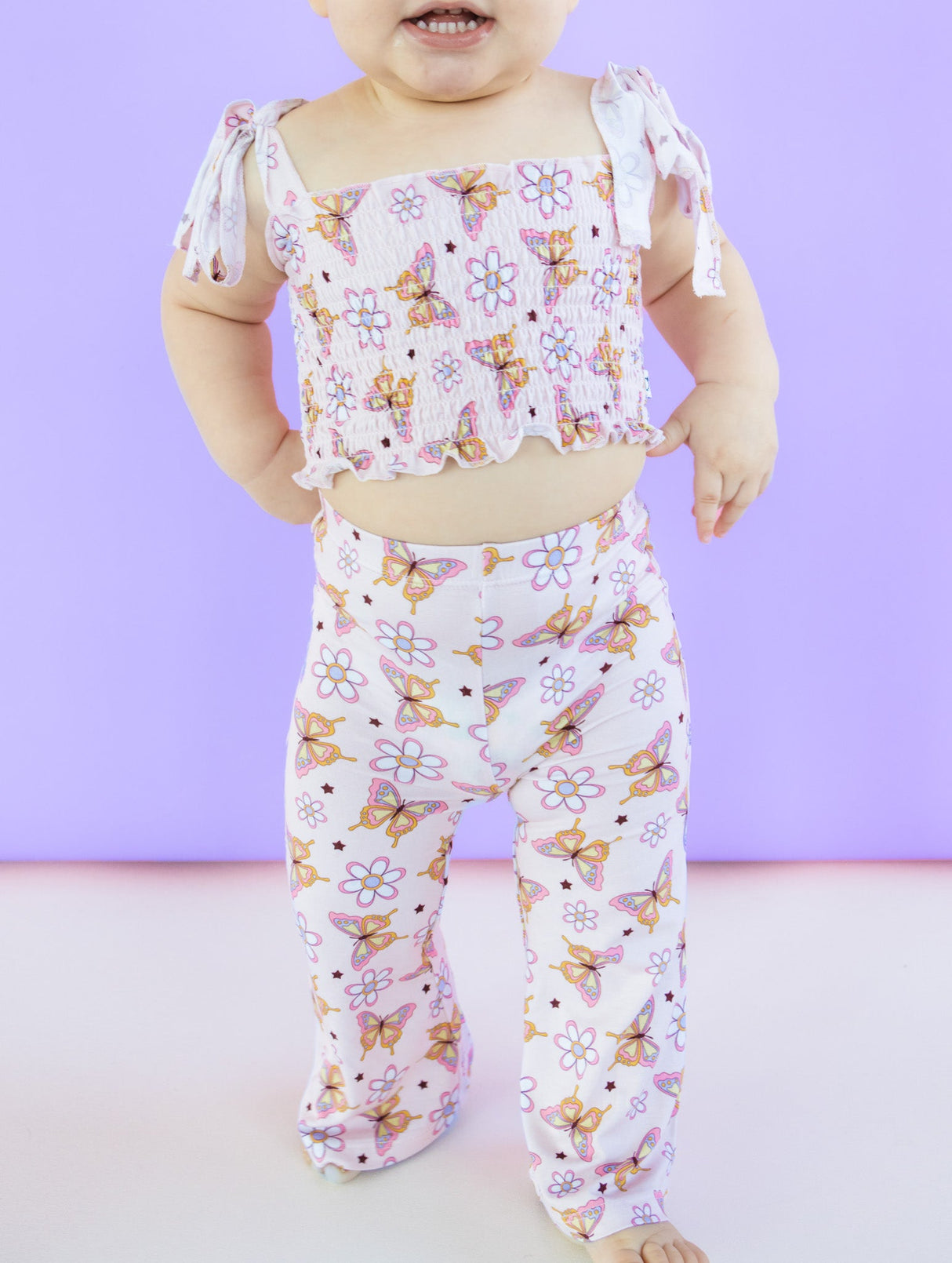 BLOSSOMIN' BUTTERFLY DREAM SMOCKED FLARE SET from DREAM BIG LITTLE CO