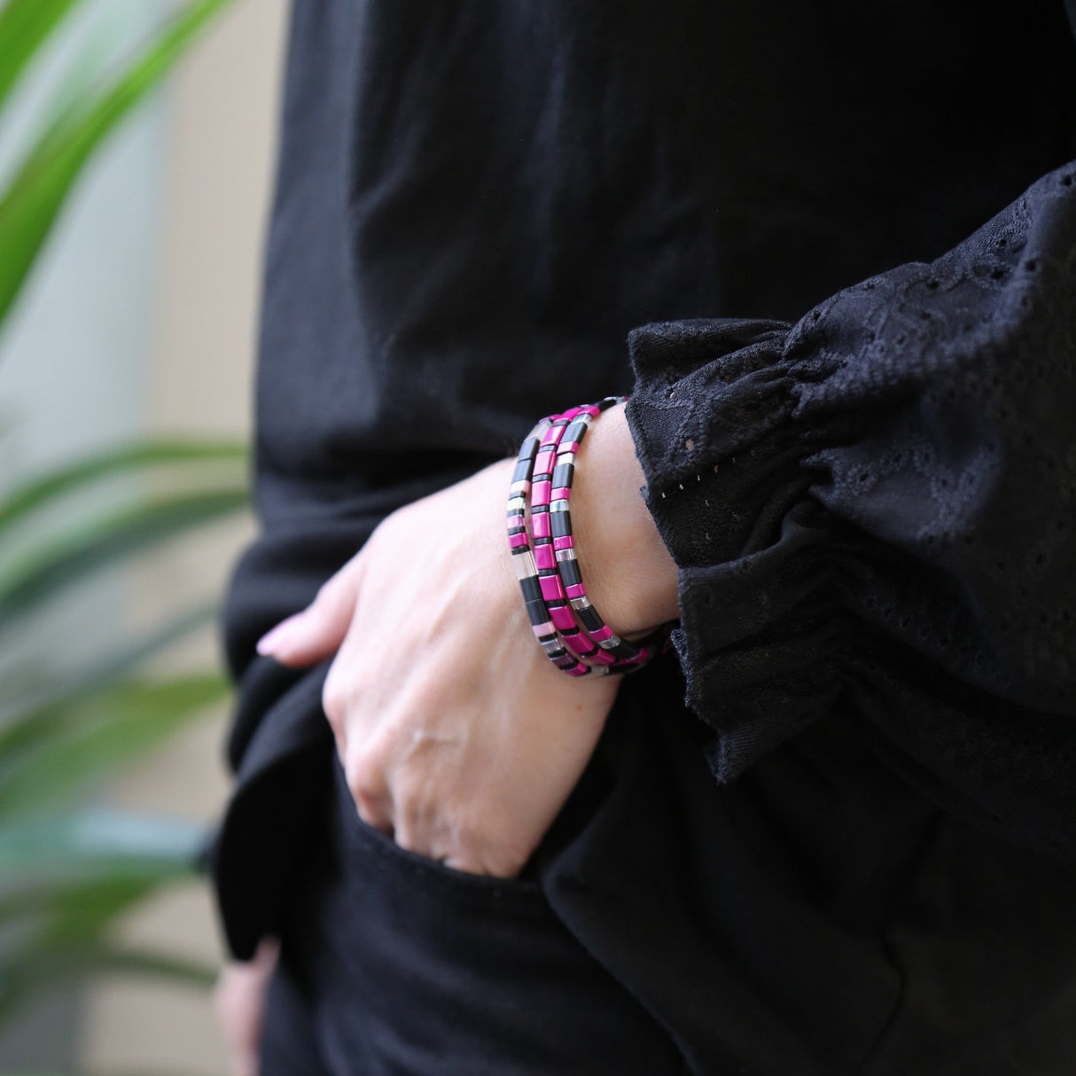 BAD GIRL - 3 Tila Bead Bracelet Stack from Mack & Rex