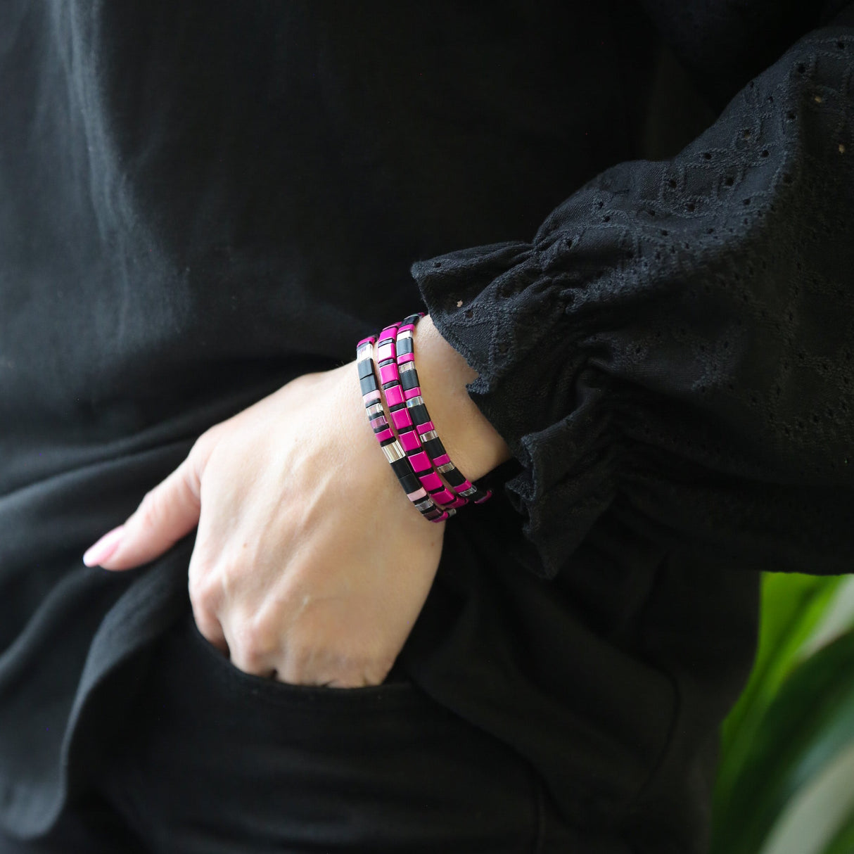 BAD GIRL - 3 Tila Bead Bracelet Stack from Mack & Rex