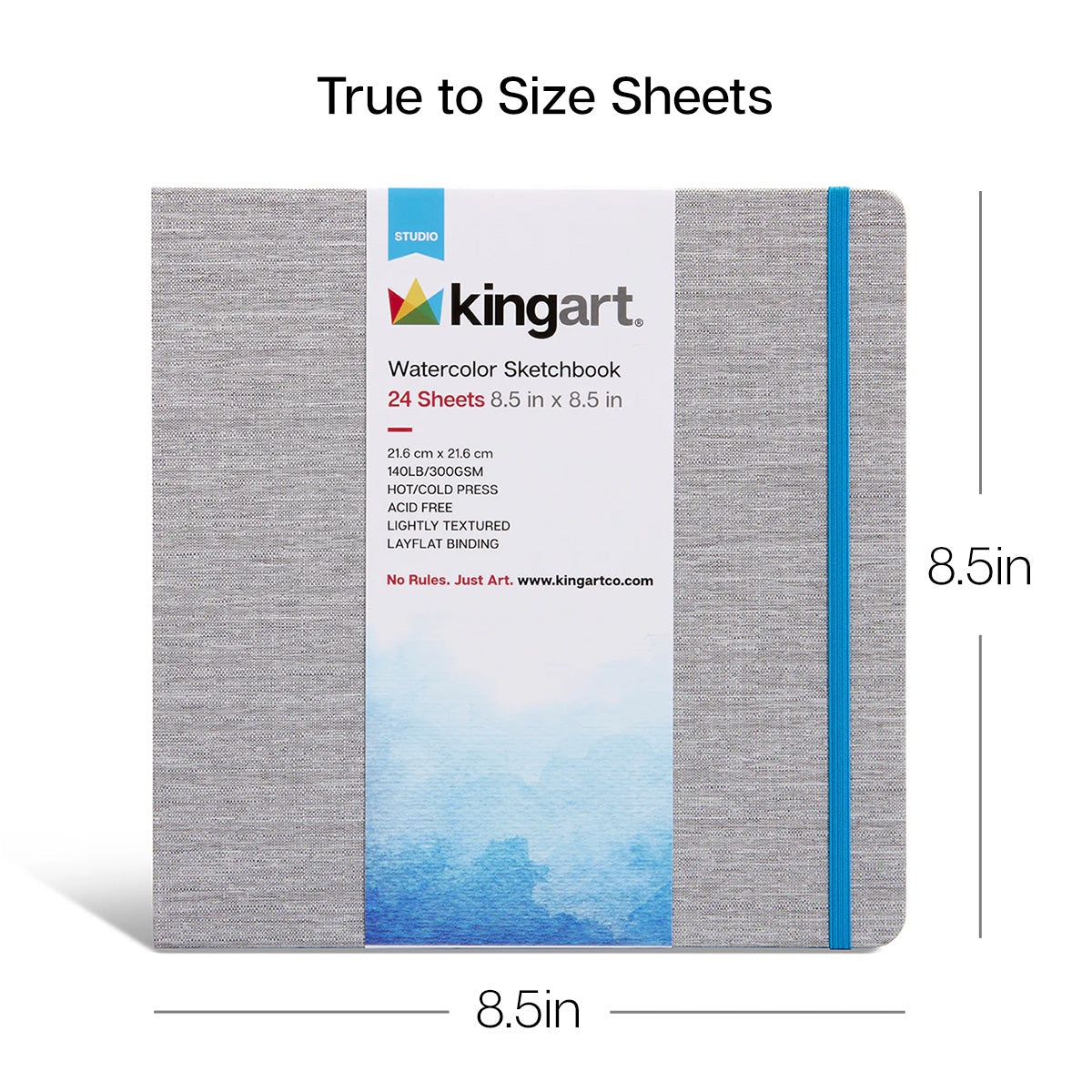 Watercolor Paper Sketchbook 8.5x8.5 24 Pages from KINGART