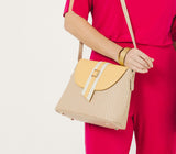 Kate - Nude Vegan Basket Weave Bag from Gunas New York