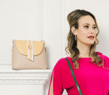 Kate - Nude Vegan Basket Weave Bag from Gunas New York