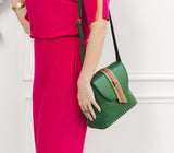 Kate - Green Vegan Basket Weave Bag from Gunas New York