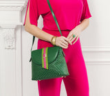 Kate - Green Vegan Basket Weave Bag from Gunas New York