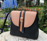 Kate - Black Vegan Basket Weave Bag from Gunas New York