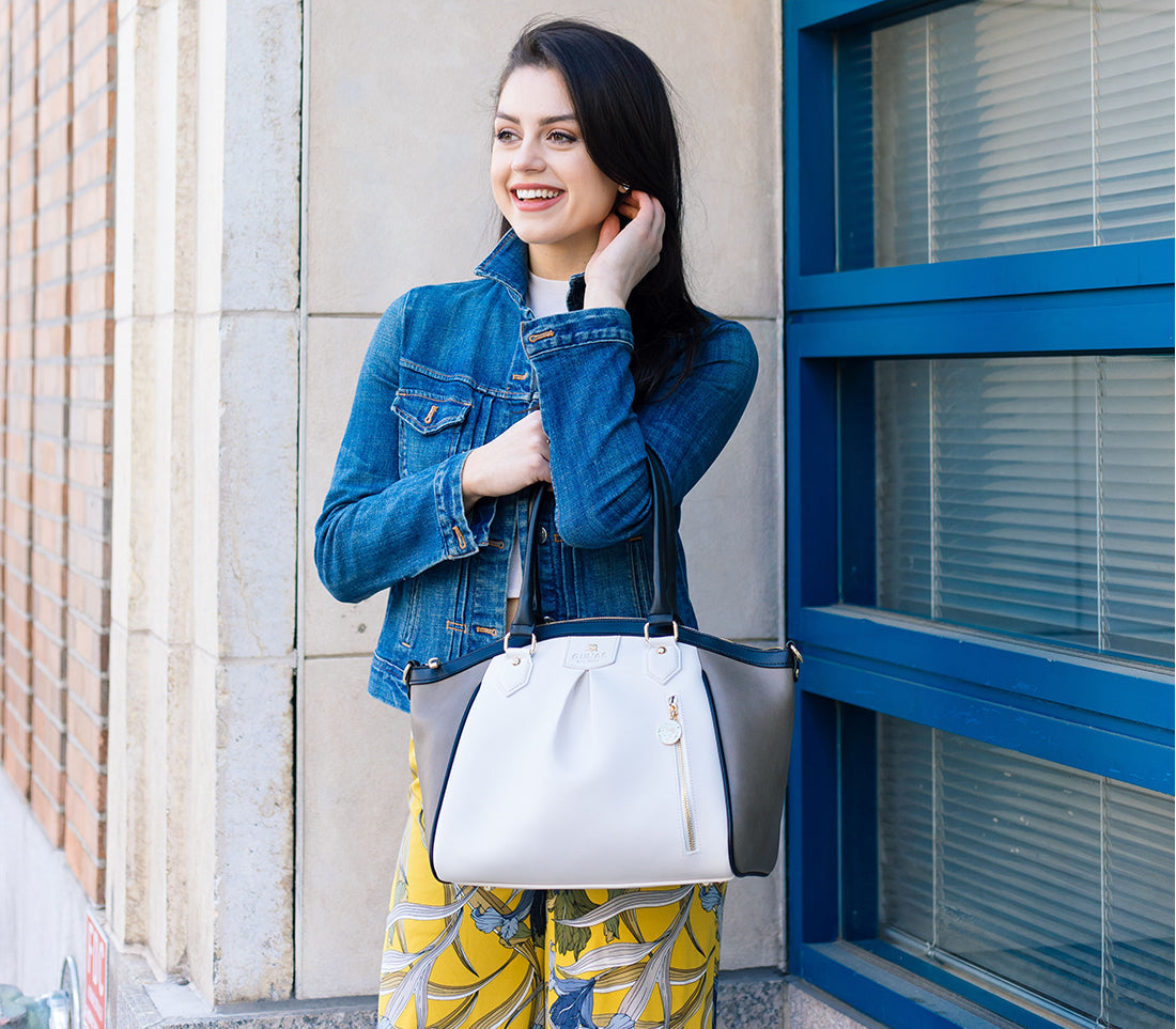 Madison - Beige Trio Croc Vegan Bag from Gunas New York