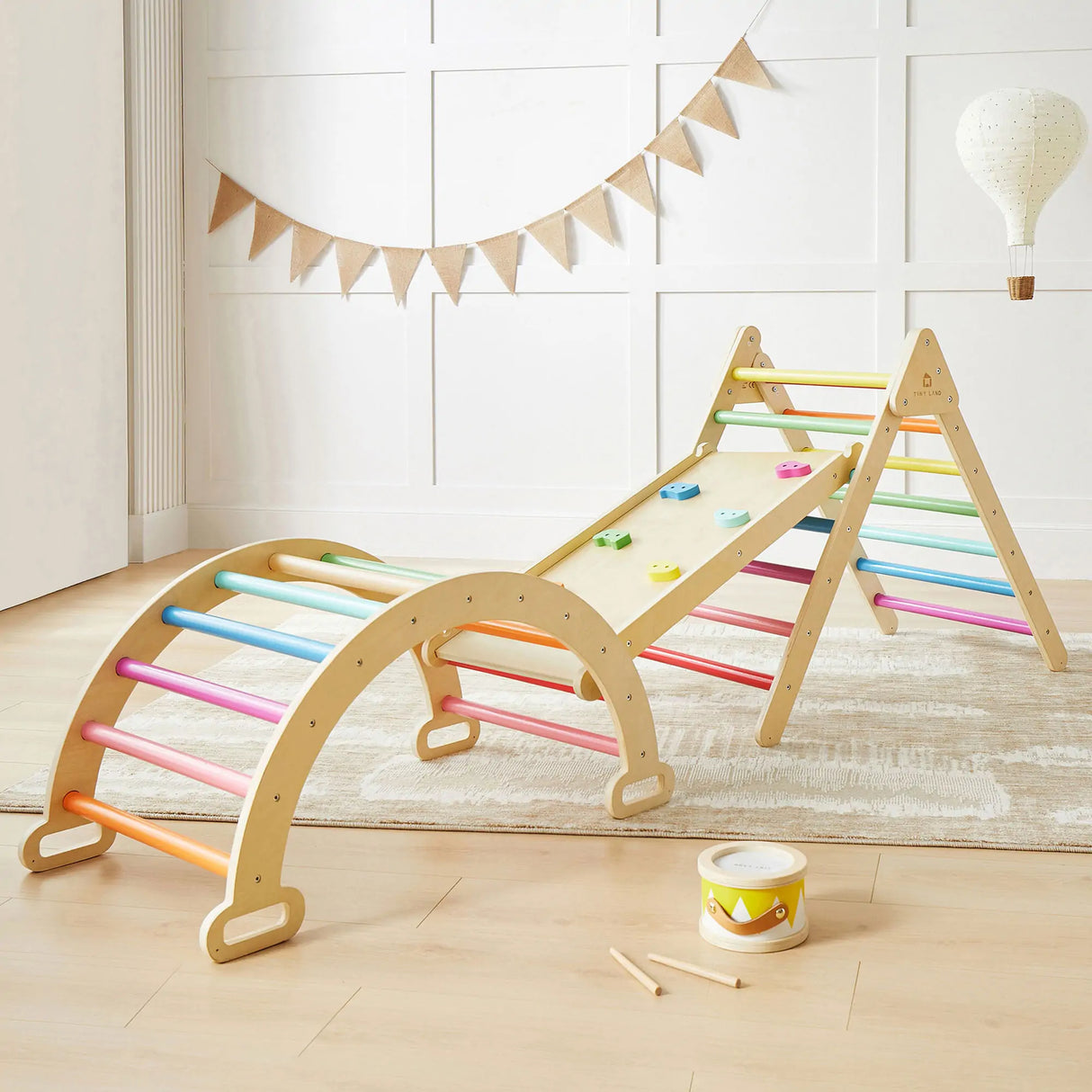 Tiny Land® 7-in-1 Rainbow Climbing Set From Tiny Land