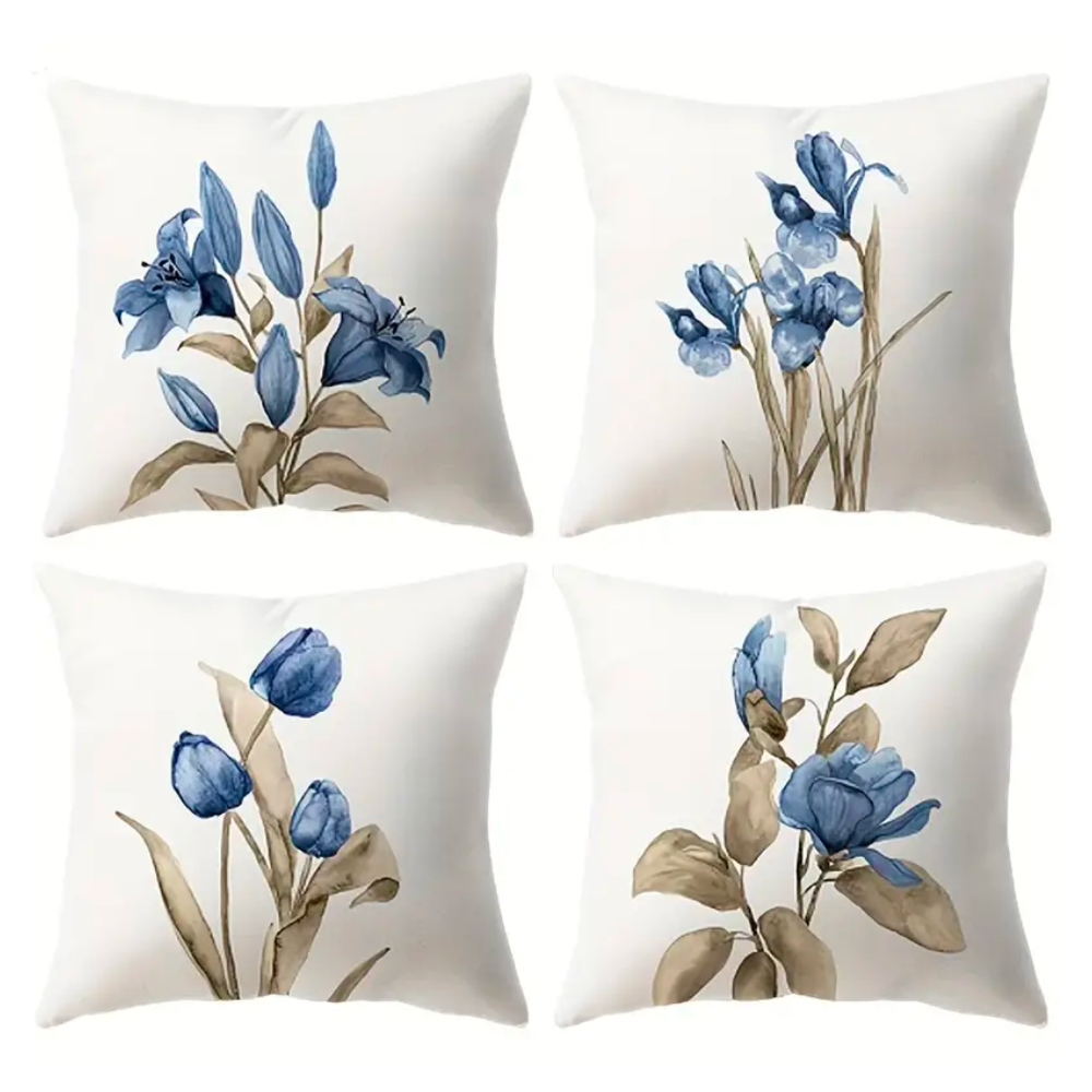 Blue Flowers Cushion Covers from Moderny