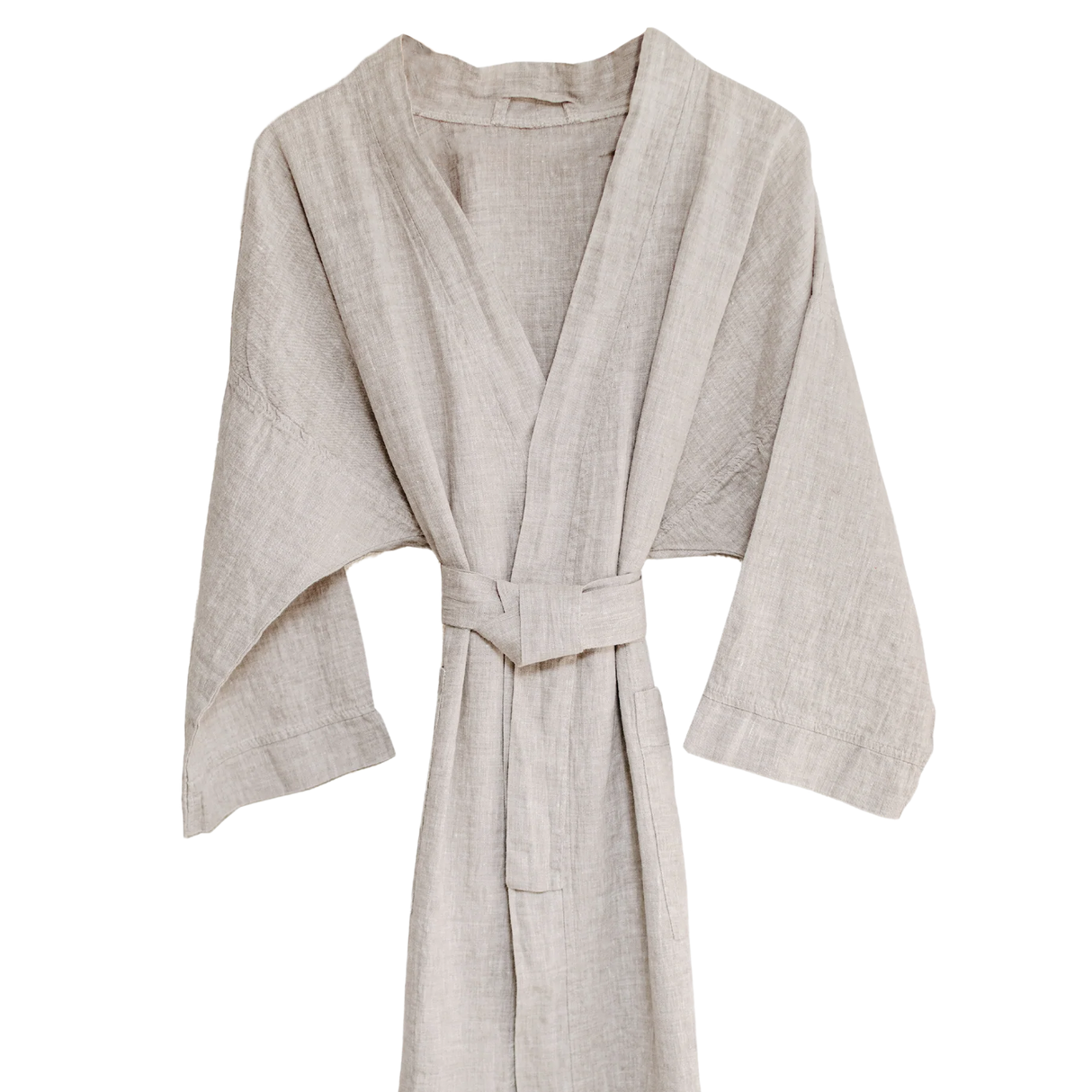 Melange Linen Bathrobe from Beflax Linen