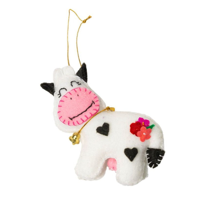 Felt Cow Ornament from Upavim Crafts
