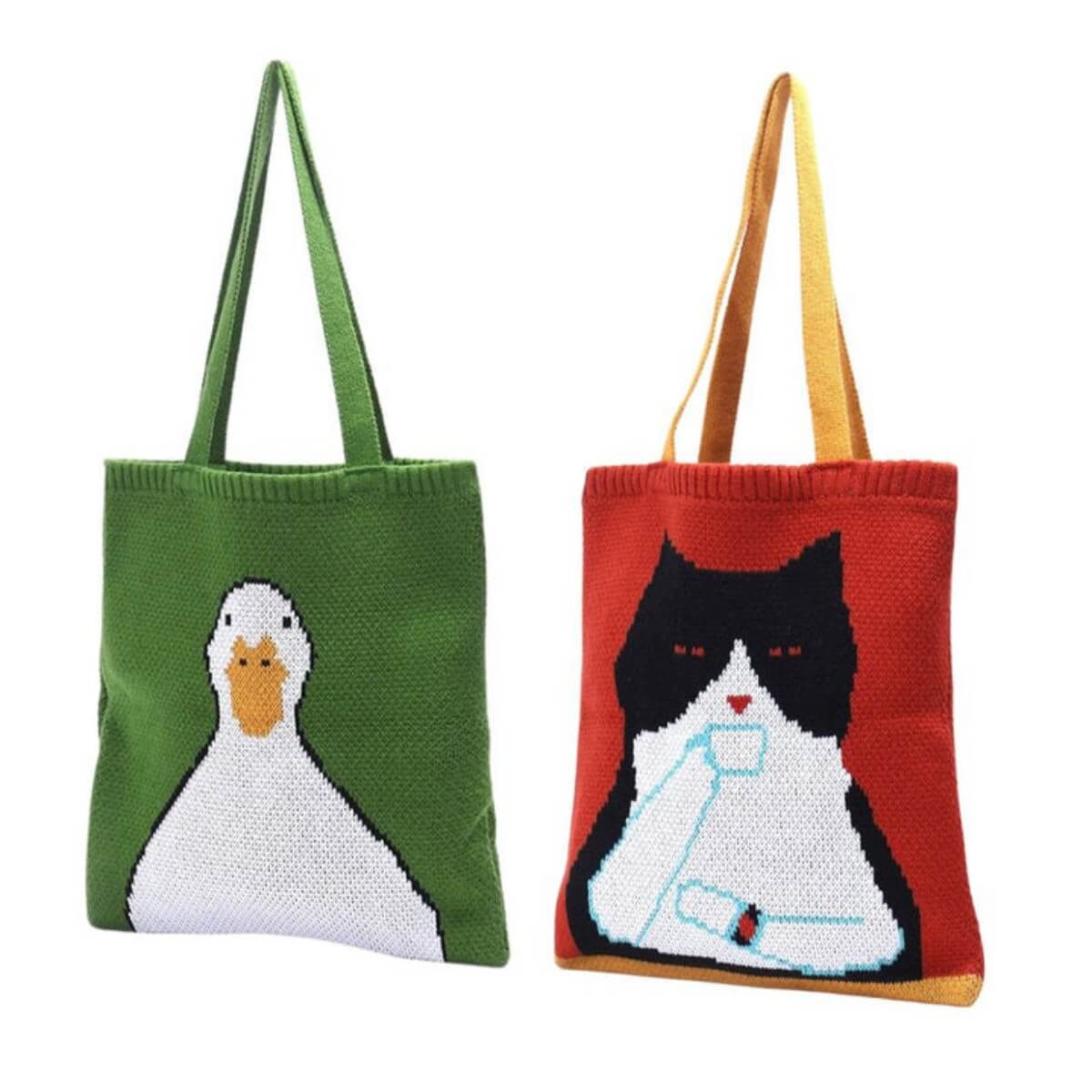 CUTE KNIT ANIMAL TOTE BAG from Ashlen