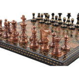 Brass 12" Metal Luxury Chess Pieces & Board Set- French Staunton -Copper & Black From Royal Chess Mall