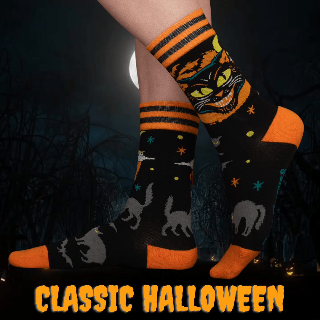 Vintage Black Cat Crew Socks from FootClothes
