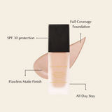 Healthy Skin Liquid Full Coverage Matte Makeup Foundation with SPF 30 from Epilynx Skincare and Cosmetics