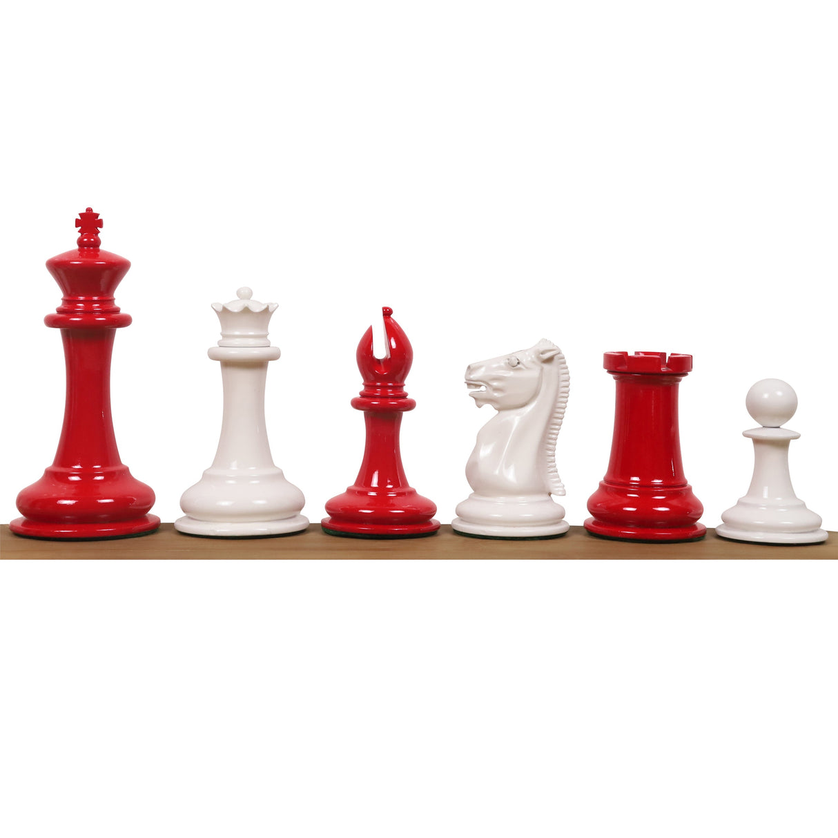 Leuchars Cook Staunton Chess Set- Chess Pieces Only-Ivory& Crimson Lacquer-4.5" From Royal Chess Mall