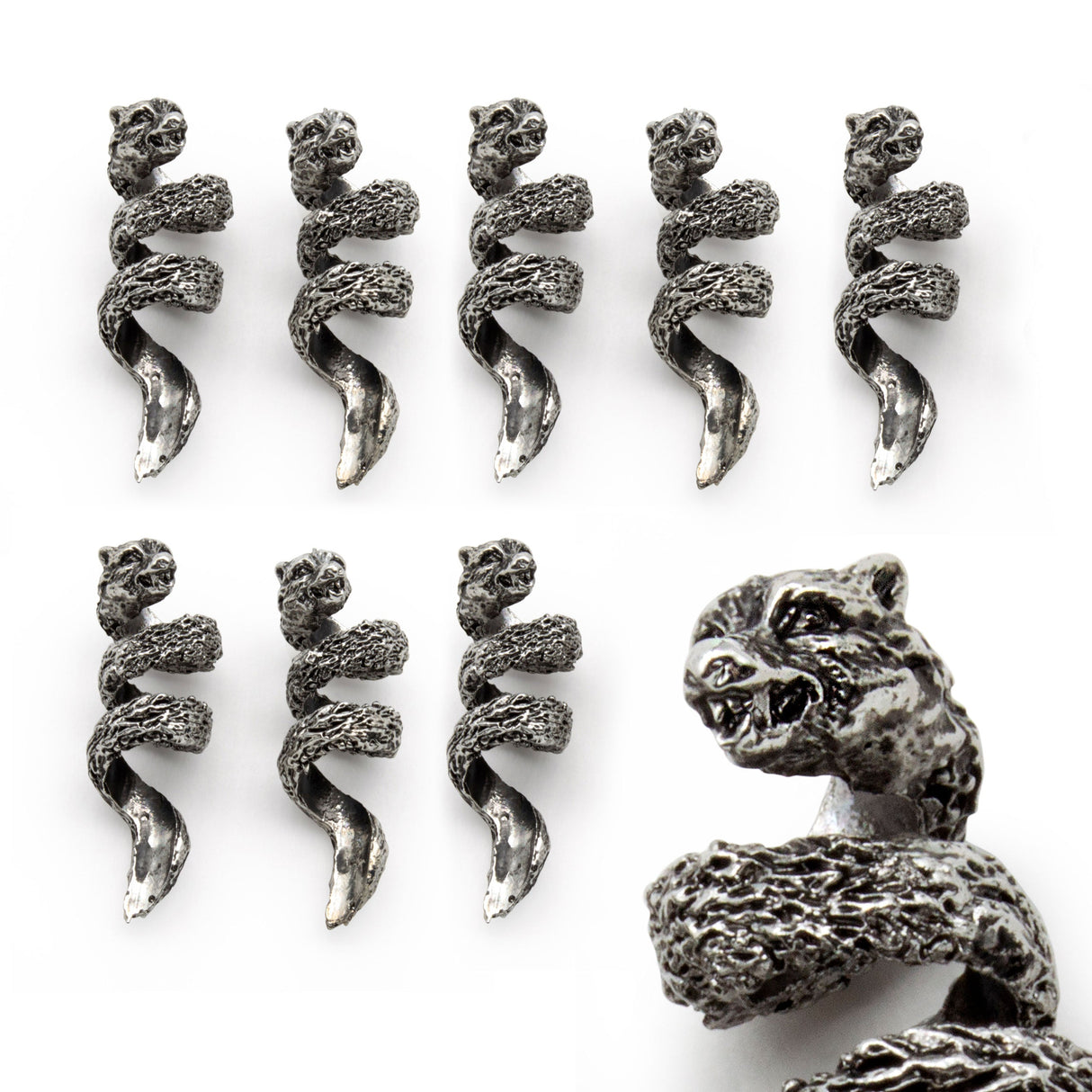 Fenrir Beard Rings (Silver - 8) from Norse Tradesman