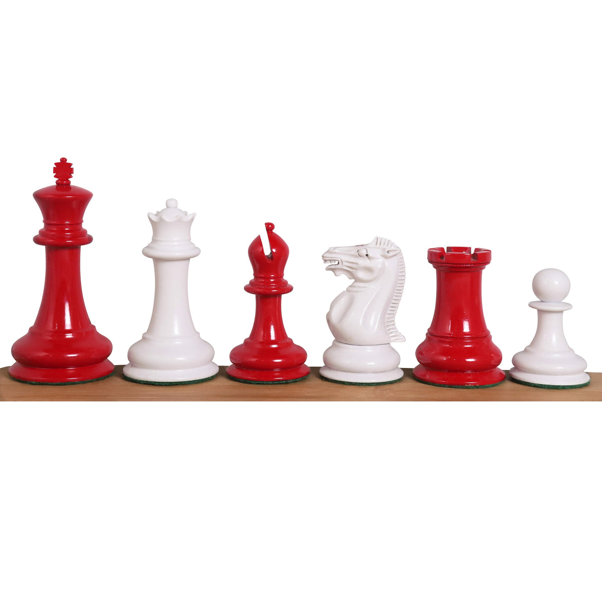 Jacques Cook Staunton Collectors Chess Set- Chess Pieces Only 1849  - Red & White - 3.75" From Royal Chess Mall